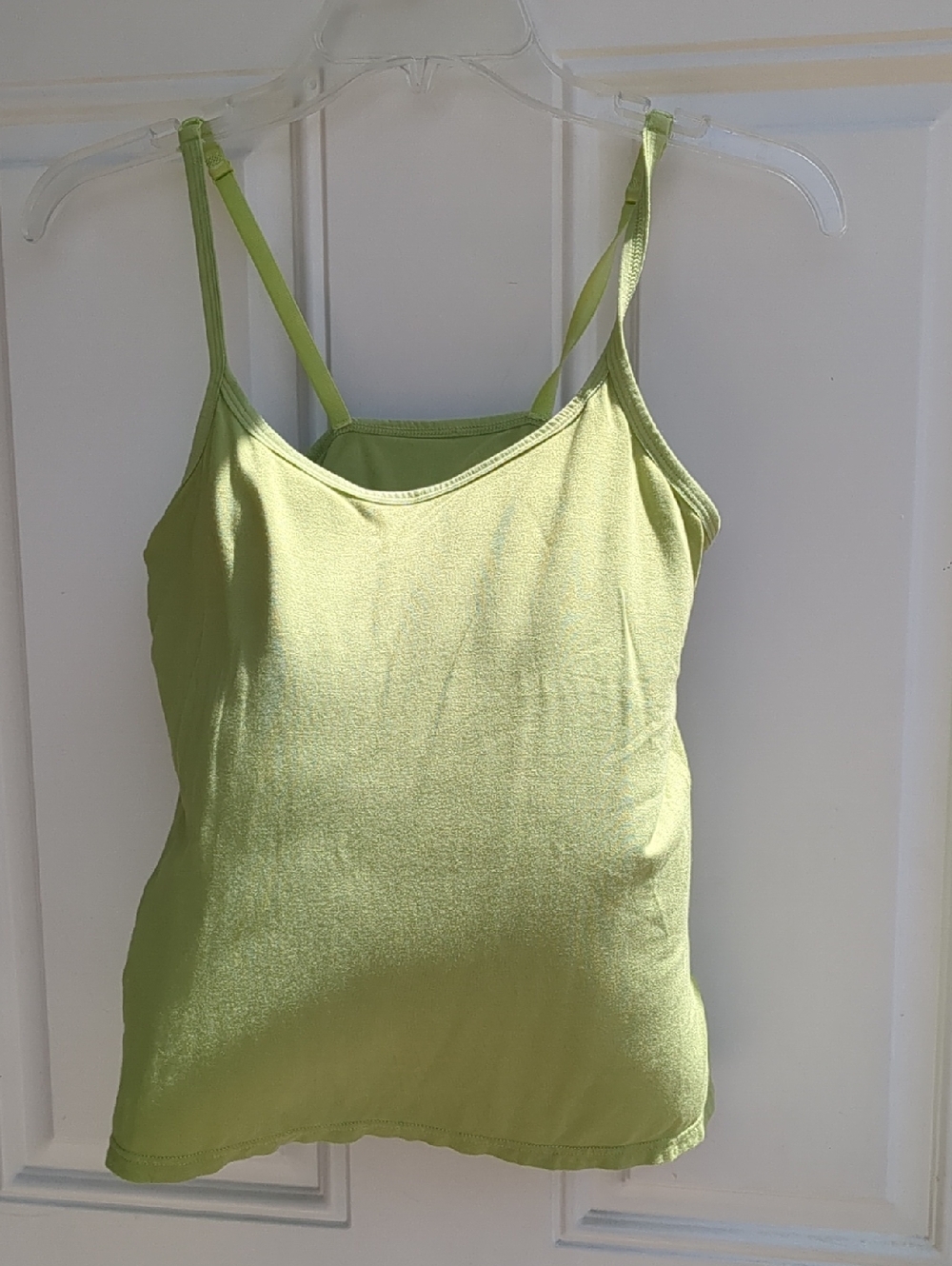 Lightweight Lime Green Women's Camisole with Adjustable Straps Built-in Bra